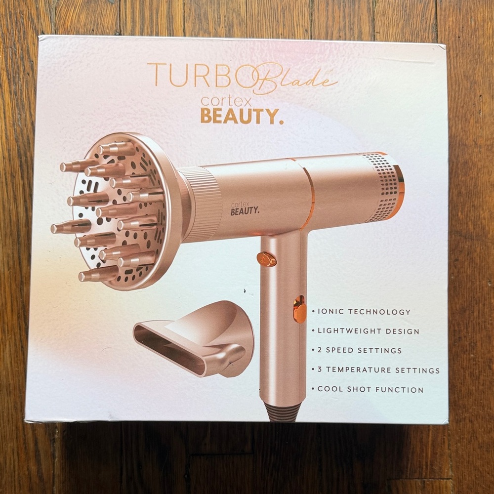 TurboBlade Rose Gold Hair Dryer with Diffuser